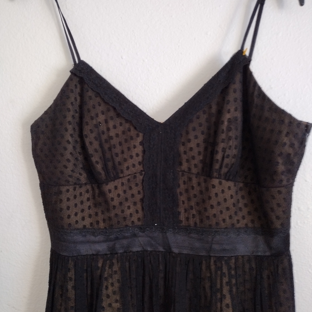 Laundry by Shelli Segal black silk polyester polka dot cocktail dress size 12 - Picture 4 of 10
